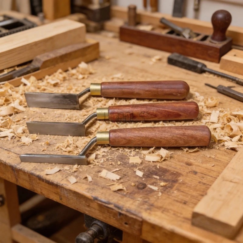 Woodworking Kumiko - Holzbearbeitungs-Werkzeugset: Professionelle, tragbare, verschleißfeste Schwanenhals-Schaufel aus