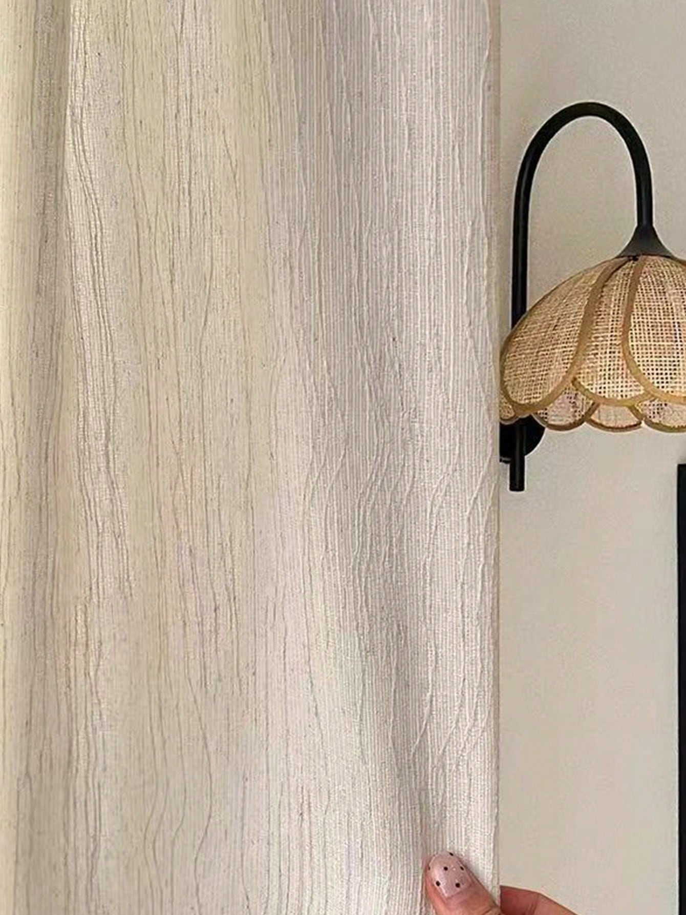 Woodworking Crafts - 1 Stück Hellbeiger Holzstruktur-Transparenter Vorhang im