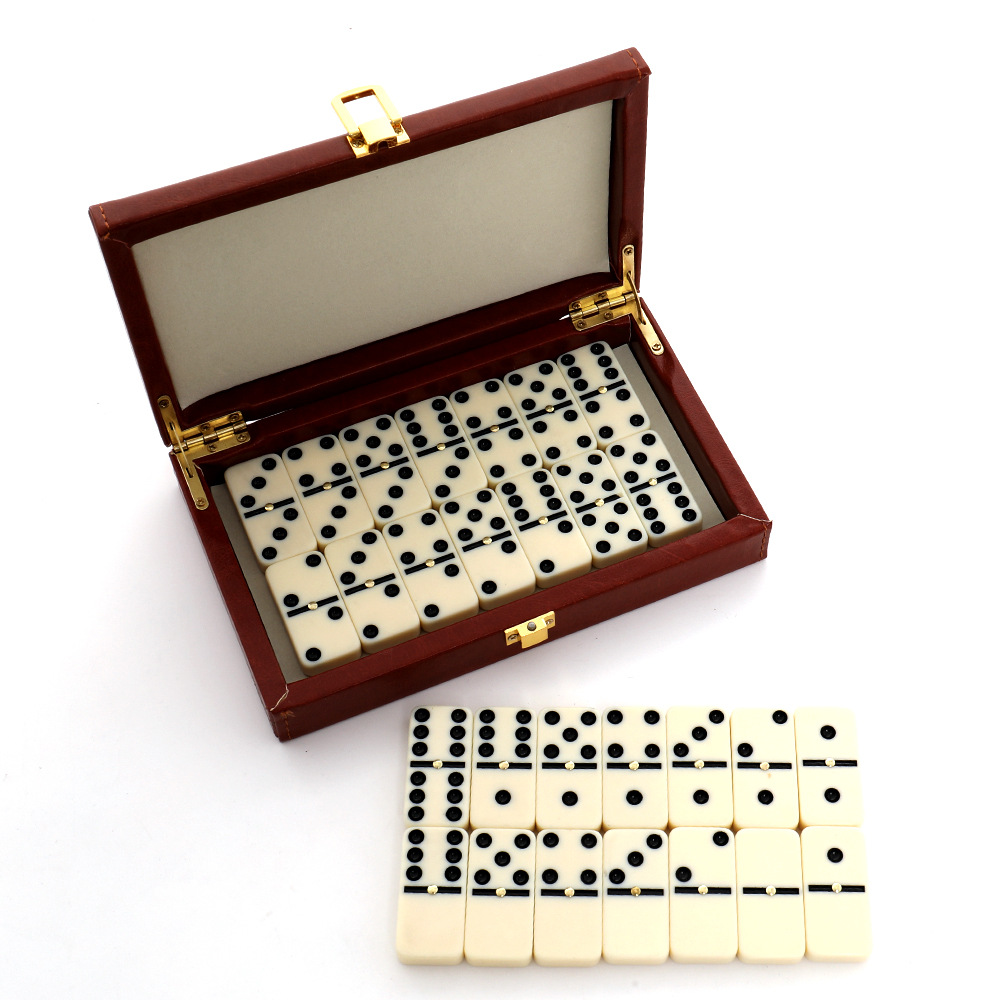 Woodworking Game - 28-teiliges Harz-Domino-Set, klassisches Domino-Spiel mit exquisiter