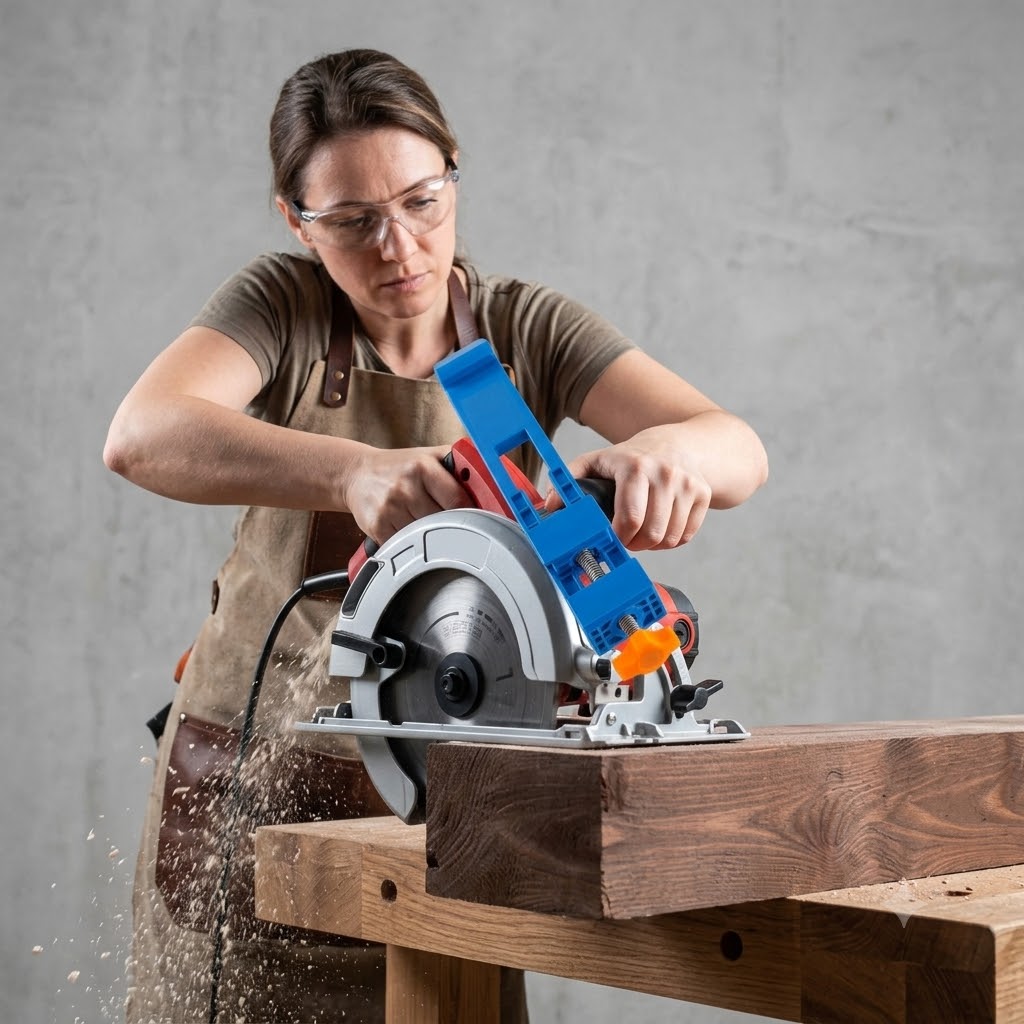 Woodworking Factory - Langlebige ABS-Elektro-Kreissäge, Hochleistungs-Präzisionsschneidwerkzeug mit Verstellbarer Führung,