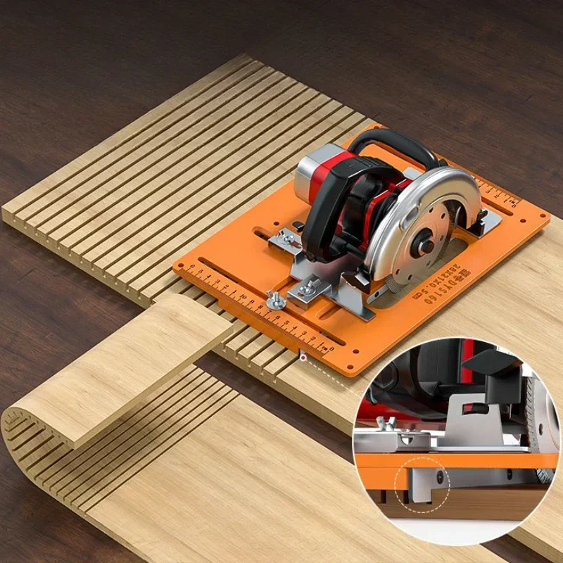 Woodworking Kumiko - Holzbearbeitungs-Elektrosägen-Grundplatte, Verstellbarer Schneidemaschinenständer, 45-Grad-Fasenpräzision, Langlebige Holzbearbeitung