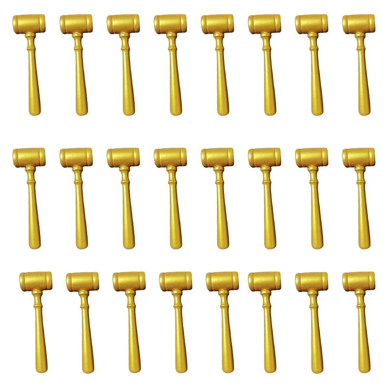 Woodworking Auctions - 24 Stück Richterhammer-Requisiten, Mini-Holzhammer, Schlägel, Justiz-Kostümzubehör