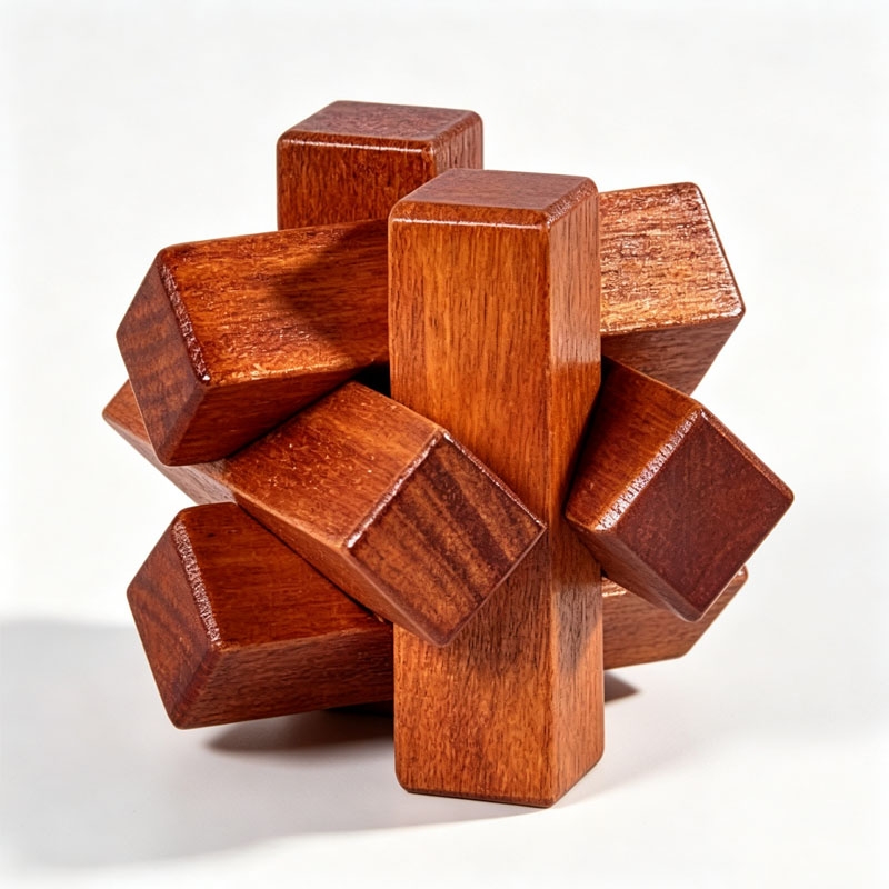 Holzknoten-Puzzle IQ-Logiktrai – Woodworking Game Bewertung und Preis